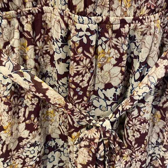 MONTEAU Women’s Pretty Sheer Belted Short Sleeve with Full Slip Dress Sz Small - Picture 5 of 14